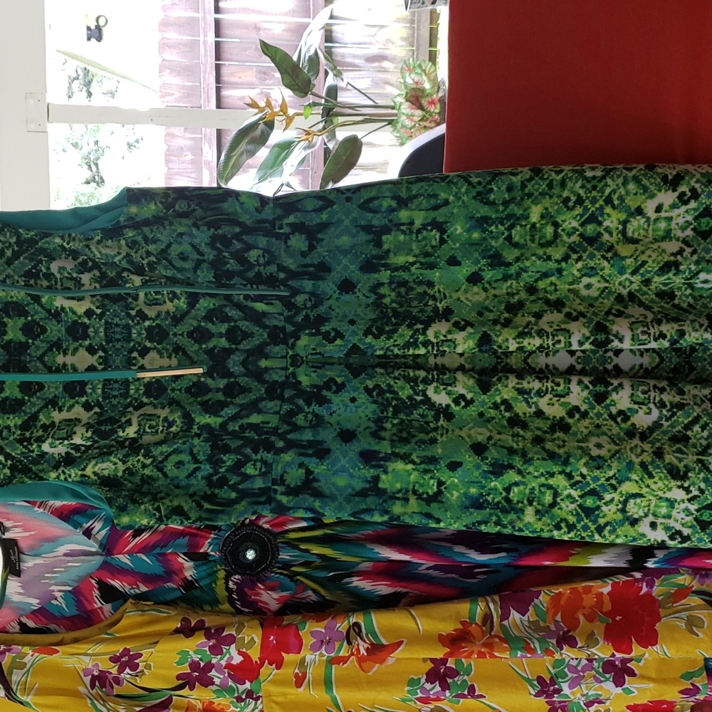 London Times Green Sleeveless Dress 12 L Large
